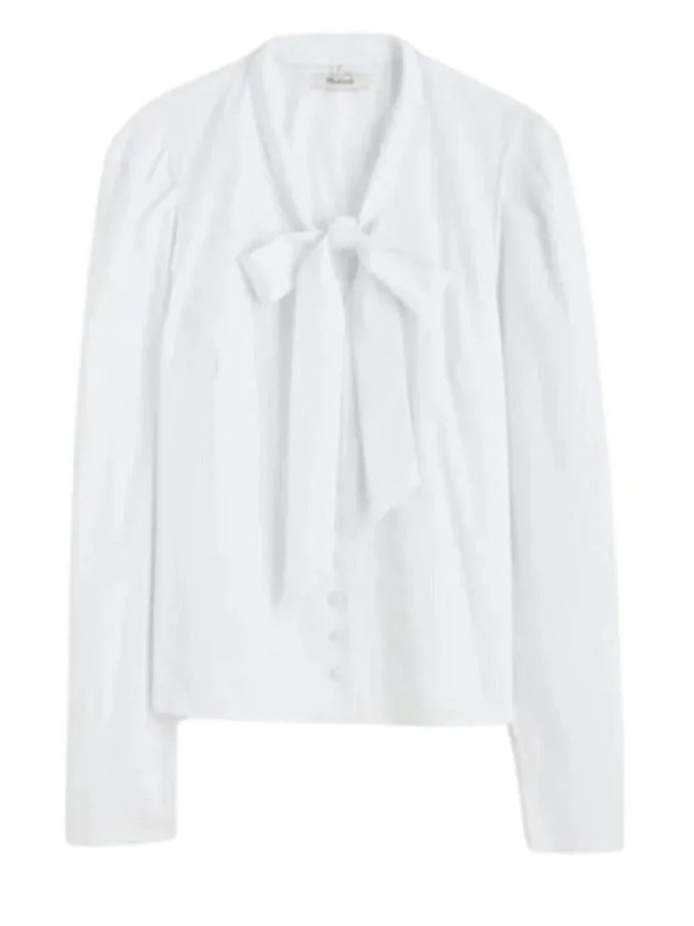 Madewell Womens V-Neck Button Front Top~Size XL~White Cotton Poplin NWD L14 46